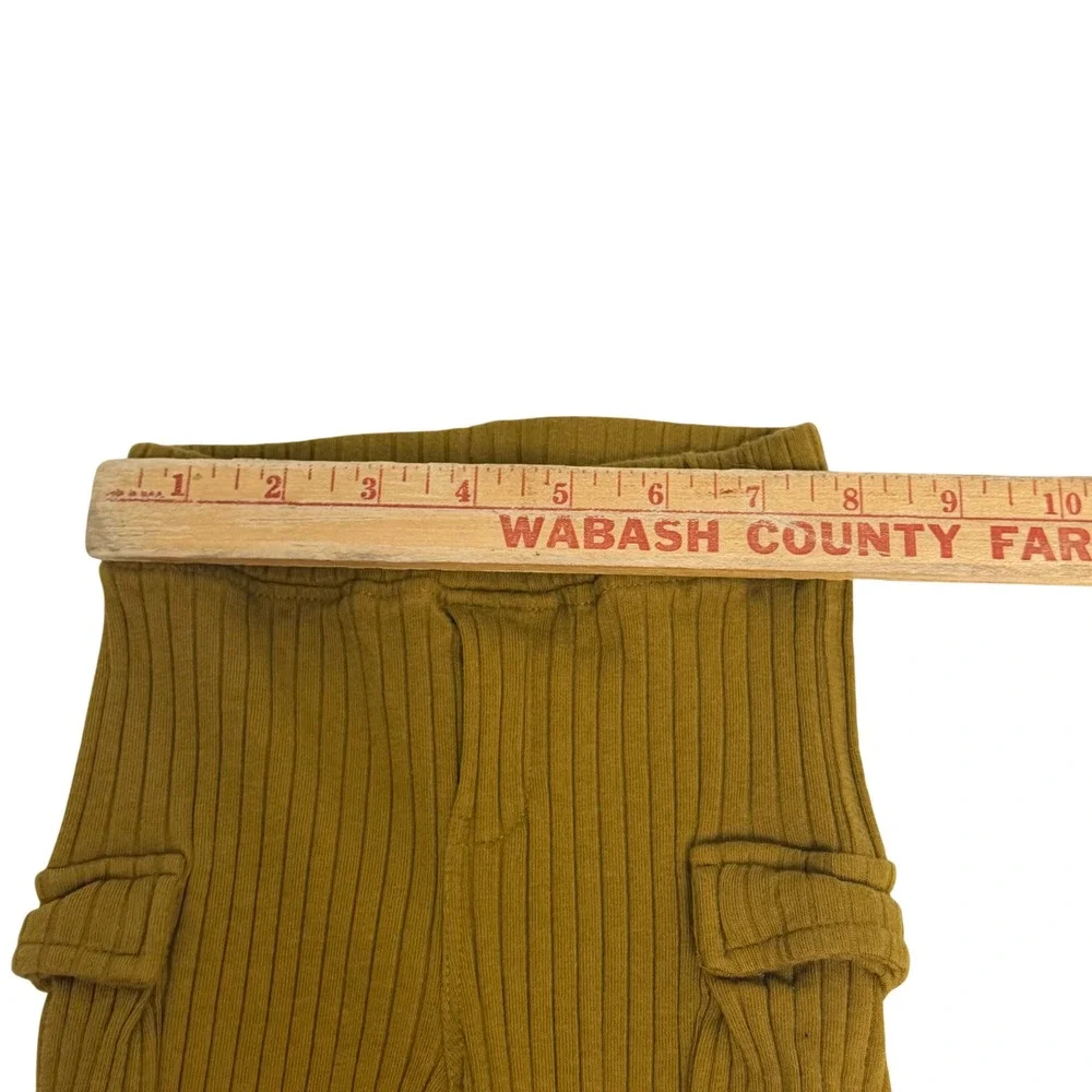 Kate Quinn Organic Cotton Bodysuit & Ribbed Cargo Pants Set 12-18M Mustard Blue